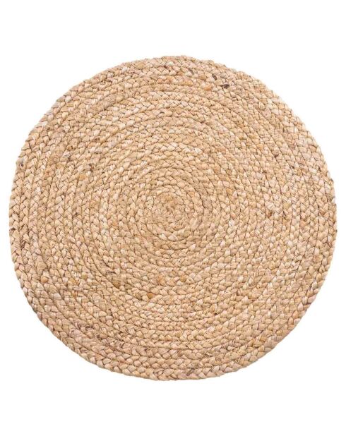4 Sets de table en jute tressé Bombay naturel - D.38 cm