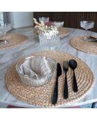 4 Sets de table en jute tressé Bombay naturel - D.38 cm