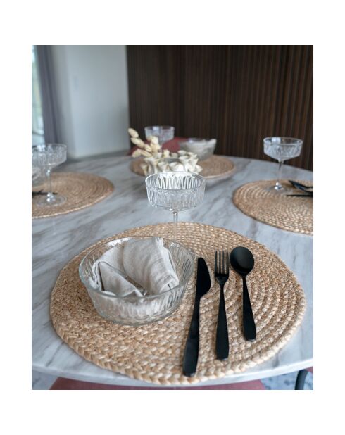 4 Sets de table en jute tressé Bombay naturel - D.38 cm