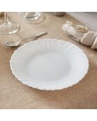 6 Assiettes à dessert Feston blanches - D.13.8 cm