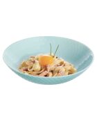 6 Assiettes creuses en Opale Pampille turquoise - D.20xH.4.3 cm