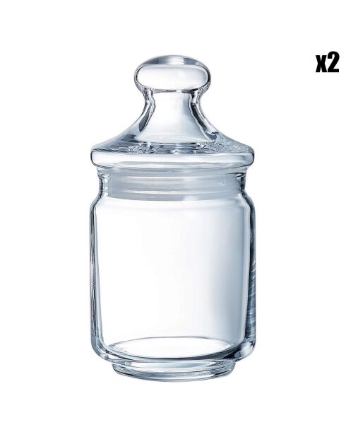 2 Pots Pure Jar Club transparents - 28 cl