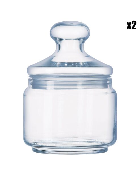 2 durchsichtige Pure Jar Club Gläser - 50 cl