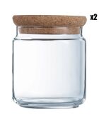 2 Pots Pure Jar Cork transparents - 75 cl