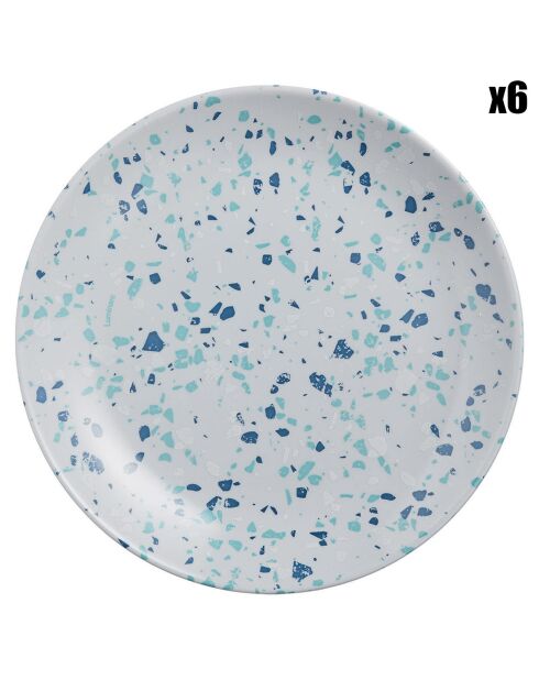 6 Assiettes à dessert Venezia grises - D.19 cm