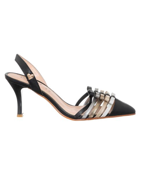Slingbacks Igna noires - Talon 7 cm