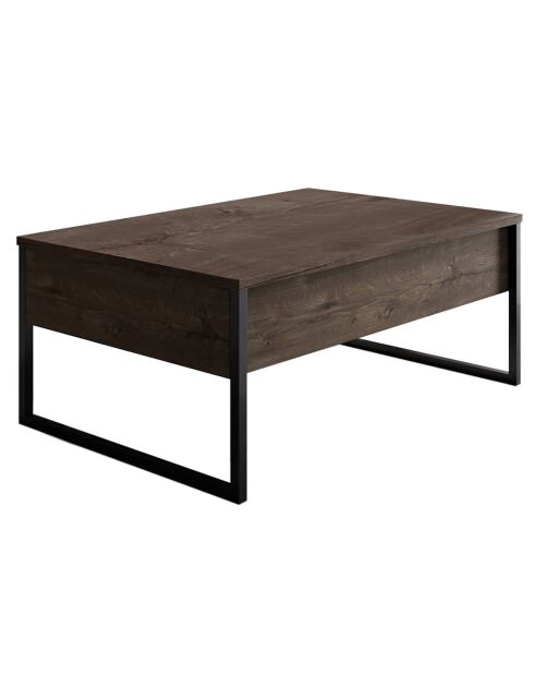 Luxe salontafel in walnoot/zwart - 90x60x40 cm