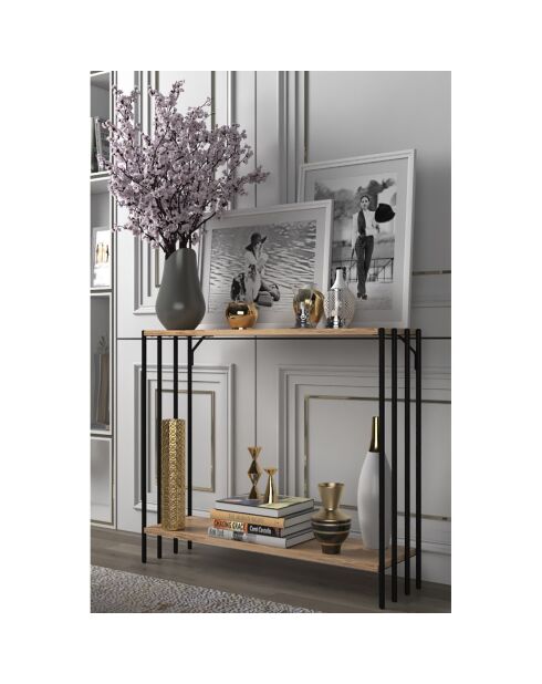 Console Verona noir/pin - 90x80x26 cm