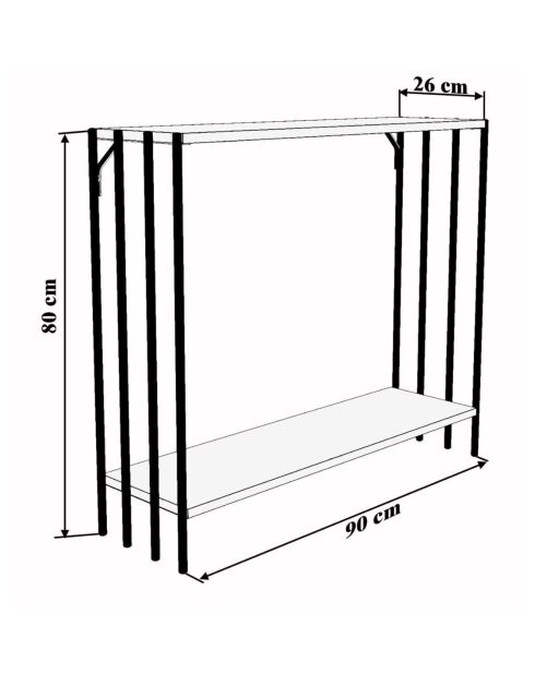 Console Verona noir/pin - 90x80x26 cm