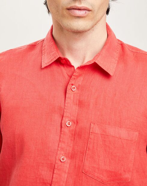 Chemise regular 100% Lin Efe fraise