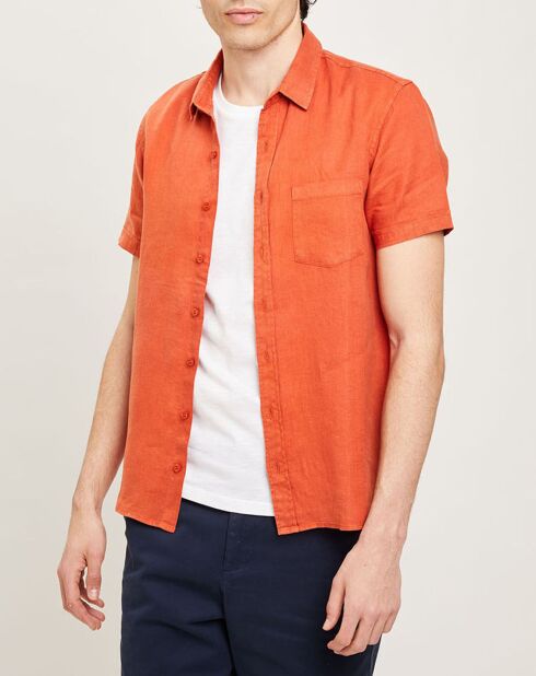 Chemise regular 100% Lin Efe rousse