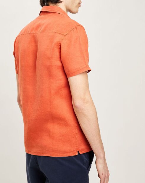 Chemise regular 100% Lin Efe rousse