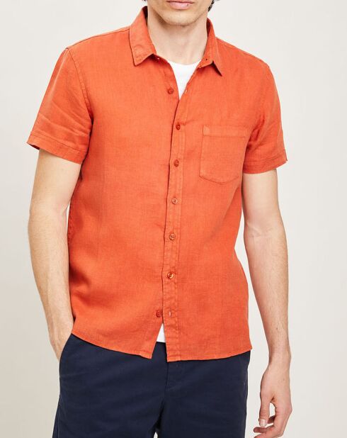 Chemise regular 100% Lin Efe rousse