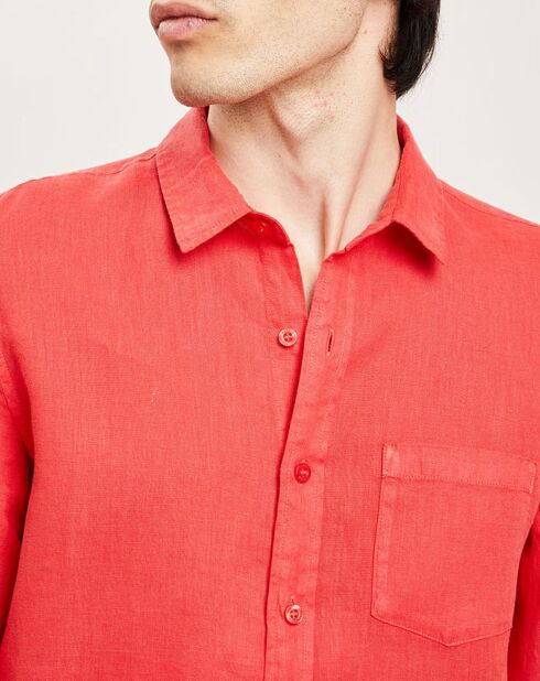 Chemise regular 100% Lin Efea fraise