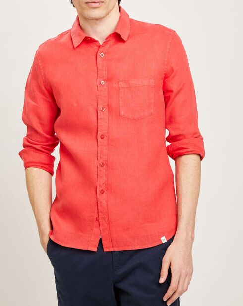 Chemise slim 100% Lin Efesio fraise