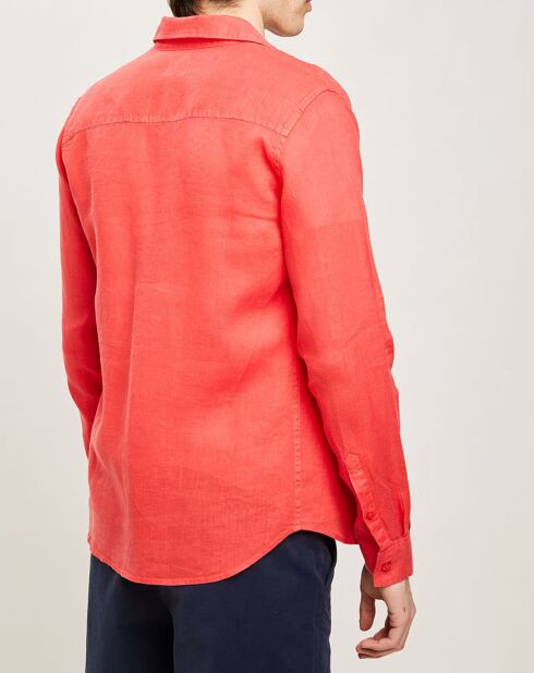Chemise slim 100% Lin Efesio fraise