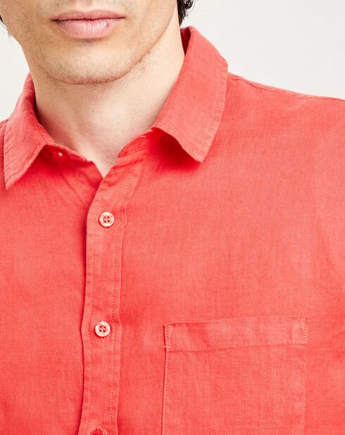 Chemise slim 100% Lin Efesio fraise