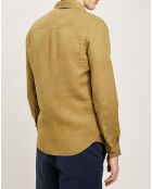 Chemise slim 100% Lin Efesio militaire