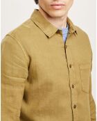 Chemise slim 100% Lin Efesio militaire
