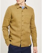 Chemise slim 100% Lin Efesio militaire