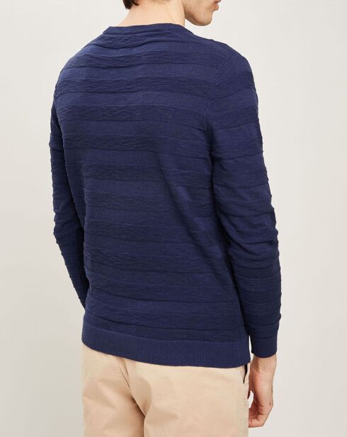 Pull Orio rayures texturées marine