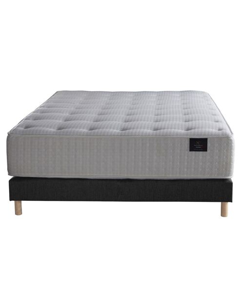Ensemble Sommier + Matelas Séléné ressorts ensachés Accueil latex anthracite - 140x190 cm