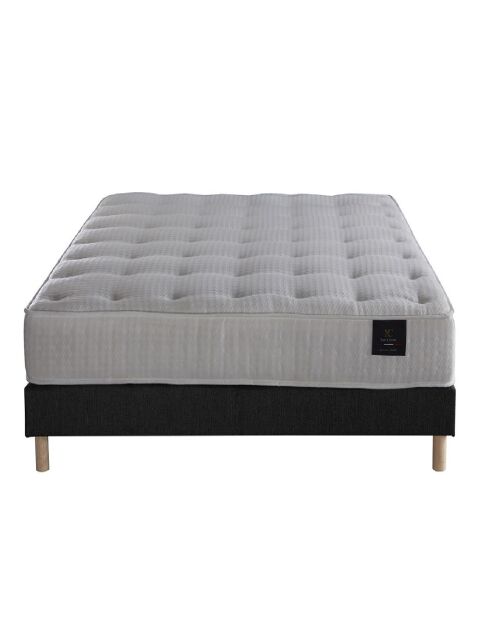 Ensemble Sommier + Matelas Nova ressorts ensachés Mémoire de forme anthracite - 140x190 cm