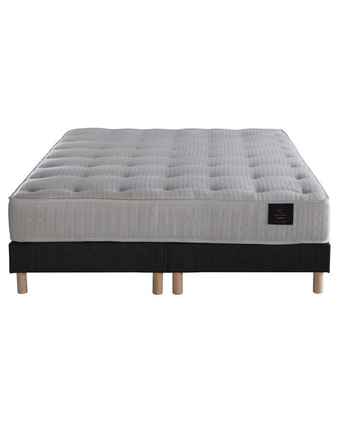 Ensemble 2 Sommiers + Matelas Nova ressorts ensachés Mémoire de forme anthracite - 180x200 cm