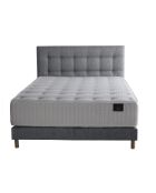 Ensemble Matelas ressorts ensachés Mémoire de forme Latex Artémis + tête de lit capitonnée gris souris - 140x190 cm