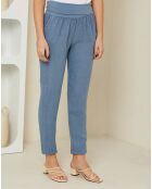 Pantalon 100% Lin Laurie bleu denim