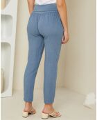 Pantalon 100% Lin Laurie bleu denim