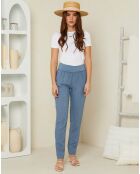 Pantalon 100% Lin Laurie bleu denim