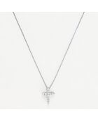 Pendentif Sacrée croix Diamants 0.17 ct or blanc