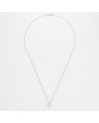 Pendentif Sacrée croix Diamants 0.17 ct or blanc