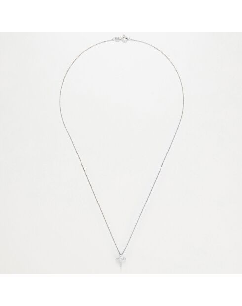 Pendentif Sacrée croix Diamants 0.17 ct or blanc
