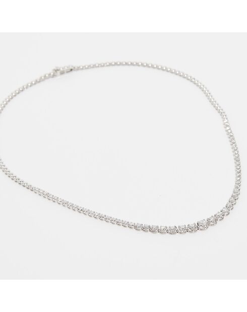 3-karaats witgouden diamanten rivierketting