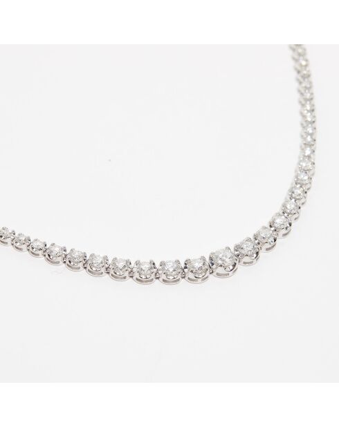 3-karaats witgouden diamanten rivierketting