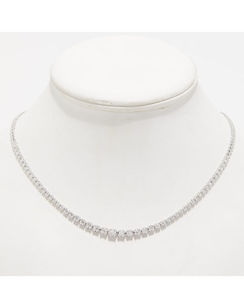 3-karaats witgouden diamanten rivierketting