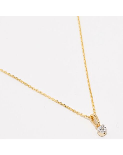 Pendentif Brillantine Diamants 0.01 ct or jaune