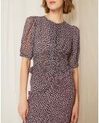 Blouse Christine bleu marine/rose