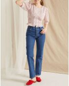 Blouse Normann écru/violet/rouge