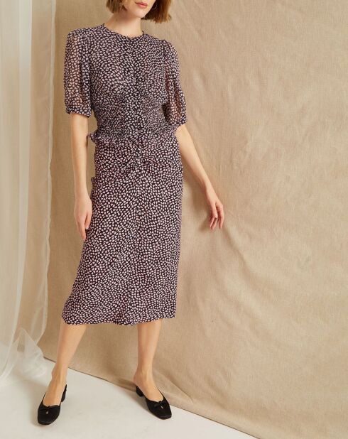 Marineblauw/roze rok Christine