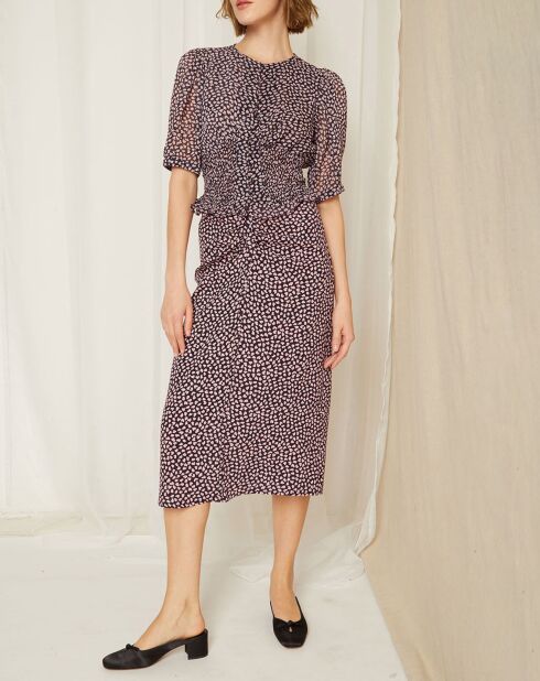 Marineblauw/roze rok Christine