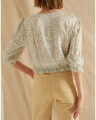 Blouse Suzanna blanc/bleu/jaune