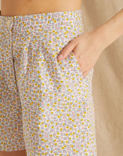 Short Maggie blanc/jaune/rose
