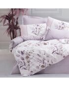 Parure housse de couette Nadia lilas/blanc