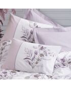 Parure housse de couette Nadia lilas/blanc