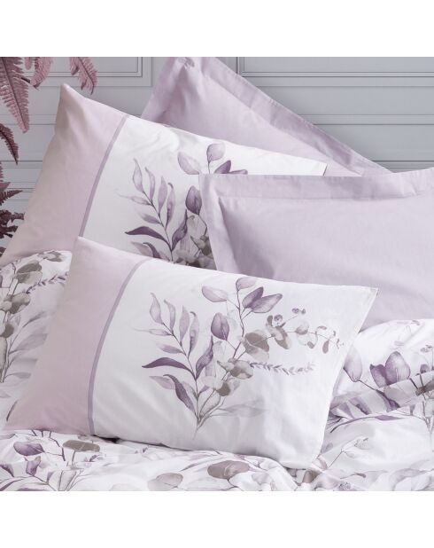 Parure housse de couette Nadia lilas/blanc