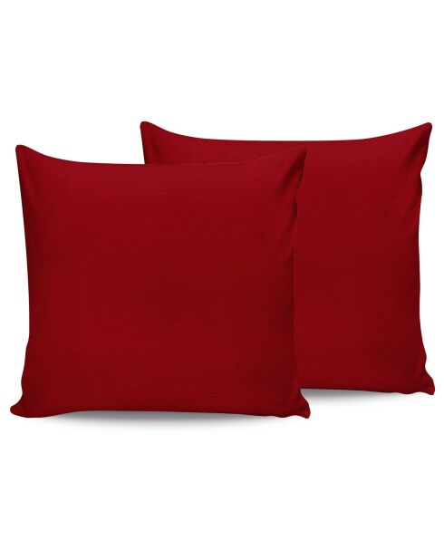 2 Taies d'oreiller rouges