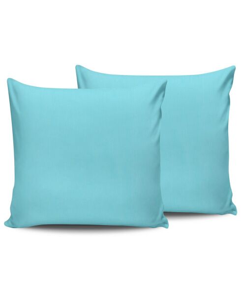 2 Taies d'oreiller turquoise